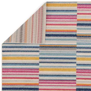 Multi-Coloured Stripe Funky Modern Easy to Clean Optical/ (3D) Rug For DiningRoom-160cm X 230cm