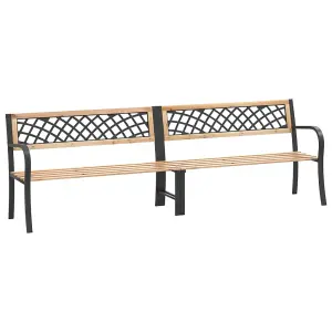 Berkfield Twin Garden Bench 238 cm Chinese Fir Wood