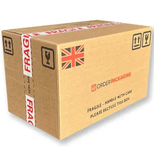 40 x Strong Large Cardboard Storage Moving House Packing Boxes 52cm x 30cm x 30cm 47 Litres Carry Handles and Room List