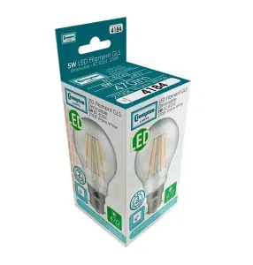 Crompton Lamps LED GLS 5W B22 Dimmable Filament Warm White Clear (40W Eqv) (3 Pack)