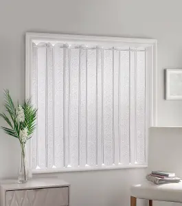 White Plain Textured Voile Louvre Vertical Pleated Window Blind Panel - 72" x 36"