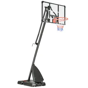 SPORTNOW Adjustable Basketball Hoop with Weighted Base, 2.4-2.9m, Black