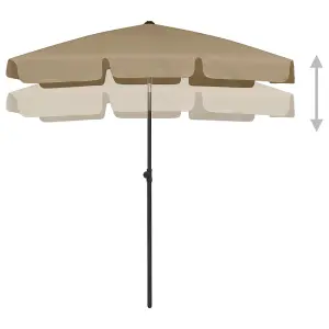 Berkfield Beach Umbrella Taupe 180x120 cm