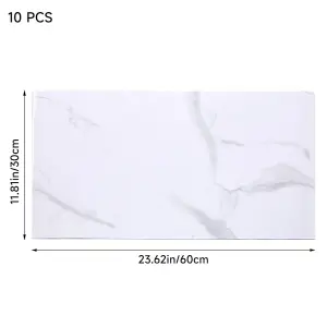 Waterproof Marble Effect Wall Panels Set of 10 Stickers for Bathroom,Kitchens & Living Rooms