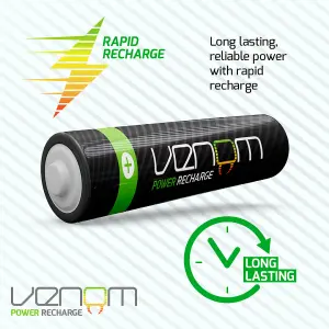 Venom Rechargeable AA Batteries - 2100mAh High Capacity - Pack of 8