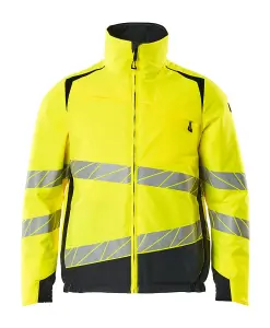 Mascot Accelerate Safe Winter Jacket with CLIMascot (Hi-Vis Yellow/Dark Navy)  (X Large)