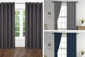 Thermal Blackout Curtains - Silver - 90"x90"