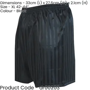 XL - BLACK Adult Sports Continental Stripe Training Shorts Bottoms - Football