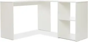 Upsilon L-Shape Computer Desk Zipcode Design Colour: White