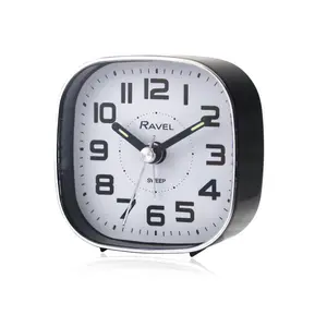 Analogue Quartz Movement / Crystal Alarm Tabletop Clock Black