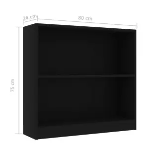 Berkfield Bookshelf Black 80x24x75 cm Engineered Wood