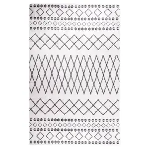 Berkfield Rug Washable 80x150 cm Black and White Anti Slip