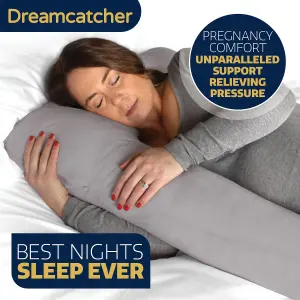 Dreamcatcher Pregnancy Pillow Micro Fleece U Shaped Maternity Support Pillow Grey