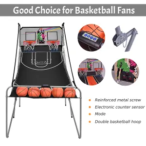 Costway Foldable Double Shot Basketball Arcade Game Basketball Challenge Game