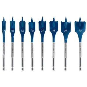 Bosch Wood 8 piece Hex Flat Drill bit set