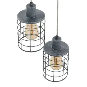 Keaton 3 Light Pendant Concrete Effect Ceiling Light