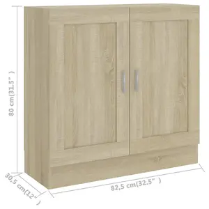 Berkfield Book Cabinet Sonoma Oak 82.5x30.5x80 cm Engineered Wood