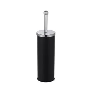 Innoteck Essentials Bathroom Toilet Brush and Holder with Matt Finish and Stainless Steel Handle - BLACK