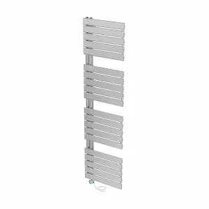 Rinse Bathrooms Designer WiFi Thermostatic Electric Bathroom Heated Towel Rail Radiator with Timer Flat Panel 1800x500mm Chrome