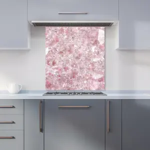 Pink Quartz Effect Premium Glass Kitchen Splashback W700mm x H750mm