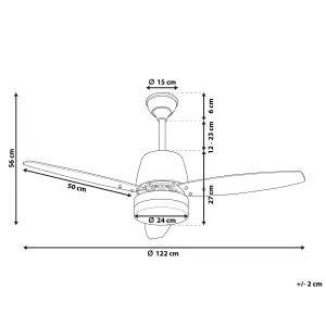 Ceiling Fan with Light Silver MLAVA