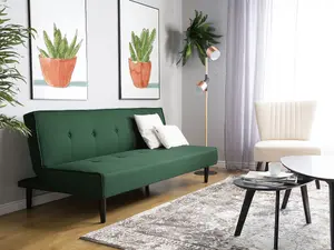 Beliani Retro Sofa Bed VISBY Dark Green