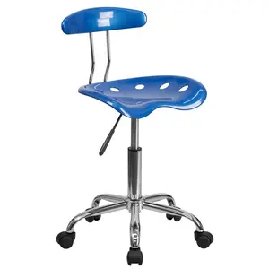 Adjustable Swivel Chair for Desk and Office with Tractor Seat Bright Blue