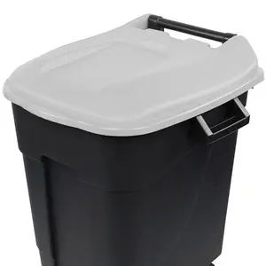 100 Litre Wheelie Bin with Foot Pedal - Grey Lid