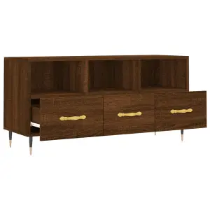 Berkfield TV Cabinet Brown Oak 102x36x50 cm Engineered Wood