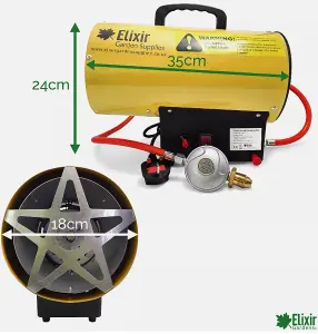 Elixir Gardens GH-30 1x15kw electric fan assisted gas heater