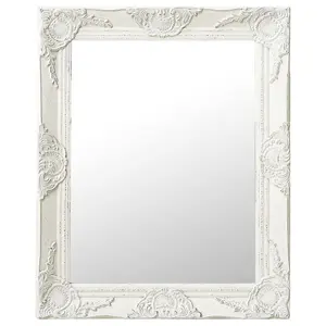 Berkfield Wall Mirror Baroque Style 50x60 cm White