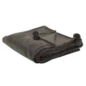 Blanket TERKE 200 x 220 cm Dark Grey