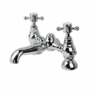 Nes Home Kano Traditional Chrome Bathroom Bath Filler Mixer Tap - Premium Solid Brass