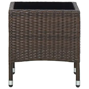 Berkfield Garden Table Brown 40x40x45 cm Poly Rattan