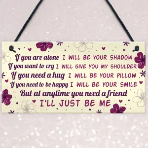 Red Ocean If You Are Alone Hanging Plaque Friendship Gift Signs Best Friends Sister Love Sign Keepsake