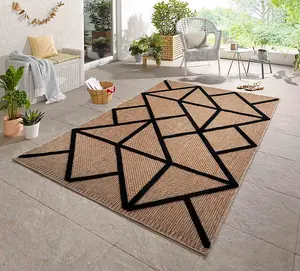 Abaseen 120x170 cm Prism Black Harper Rug - Washable Rug - Modern Area Rugs for Home and Office