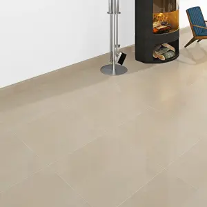 Musetta Beige Gloss Marble effect Porcelain Indoor Wall & floor Tile, Pack of 4, (L)600mm (W)600mm