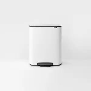 Brabantia Bo 30 Litre + 30 Litre Pedal Bin with Two Inner Buckets White