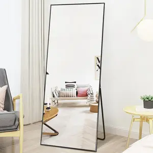 Metal Flat Mirror Black