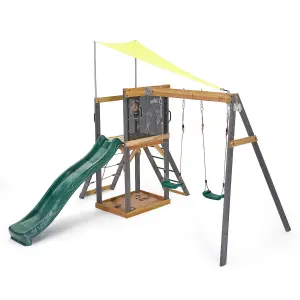 Plum Siamang Wooden Climbing Frame with Swings and Slide