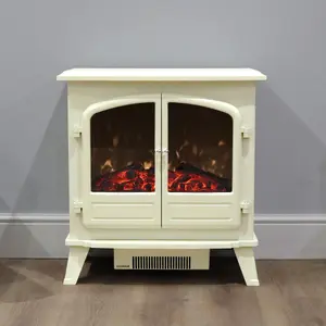 Focal Point Weybourne 1850W Matt Cream Electric Stove (H)670mm (W)635mm