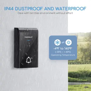 Aigostar Panda Series Wireless Doorbell, IP44 Waterproof Cordless Doorbell Kit with 2 Receiver