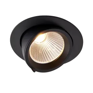 Luminosa Axial CCT 30W Round Recessed Downlight Matt Black Paint