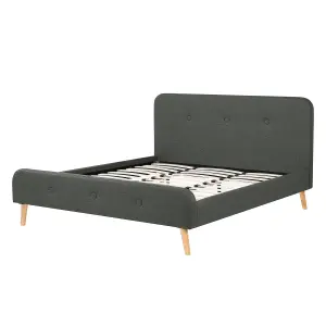 Fabric EU Super King Size Bed Grey RENNES