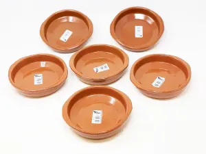 El Toro Glazed Terracotta Brown Kitchen Dining Set of 6 Tapas Bowls (Diam) 10cm