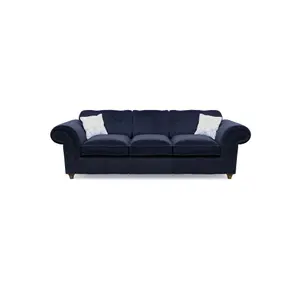 Windsor 3 Seater Midnight Sofa - Brown Feet