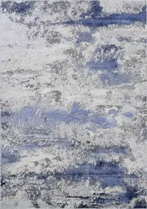 Onyx Modern Living Room Rug - Abstract Area Rugs Navy 120x170 cm