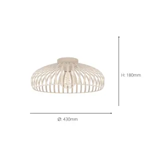 EGLO Mogano 3 Sandy Steel Minimalist, Caged Style Ceiling Light