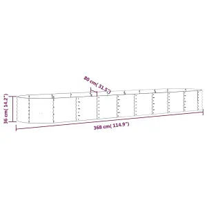 Berkfield Garden Planter Powder-coated Steel 368x80x36 cm Green