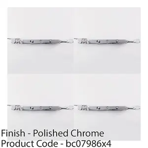 4 PACK - Bulb Ended Casement Window Stay 203 x 16mm Polished Chrome Pear Drop Handle Bar